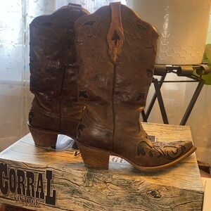 Corral Ladies Black Chocolate Lizard Boots